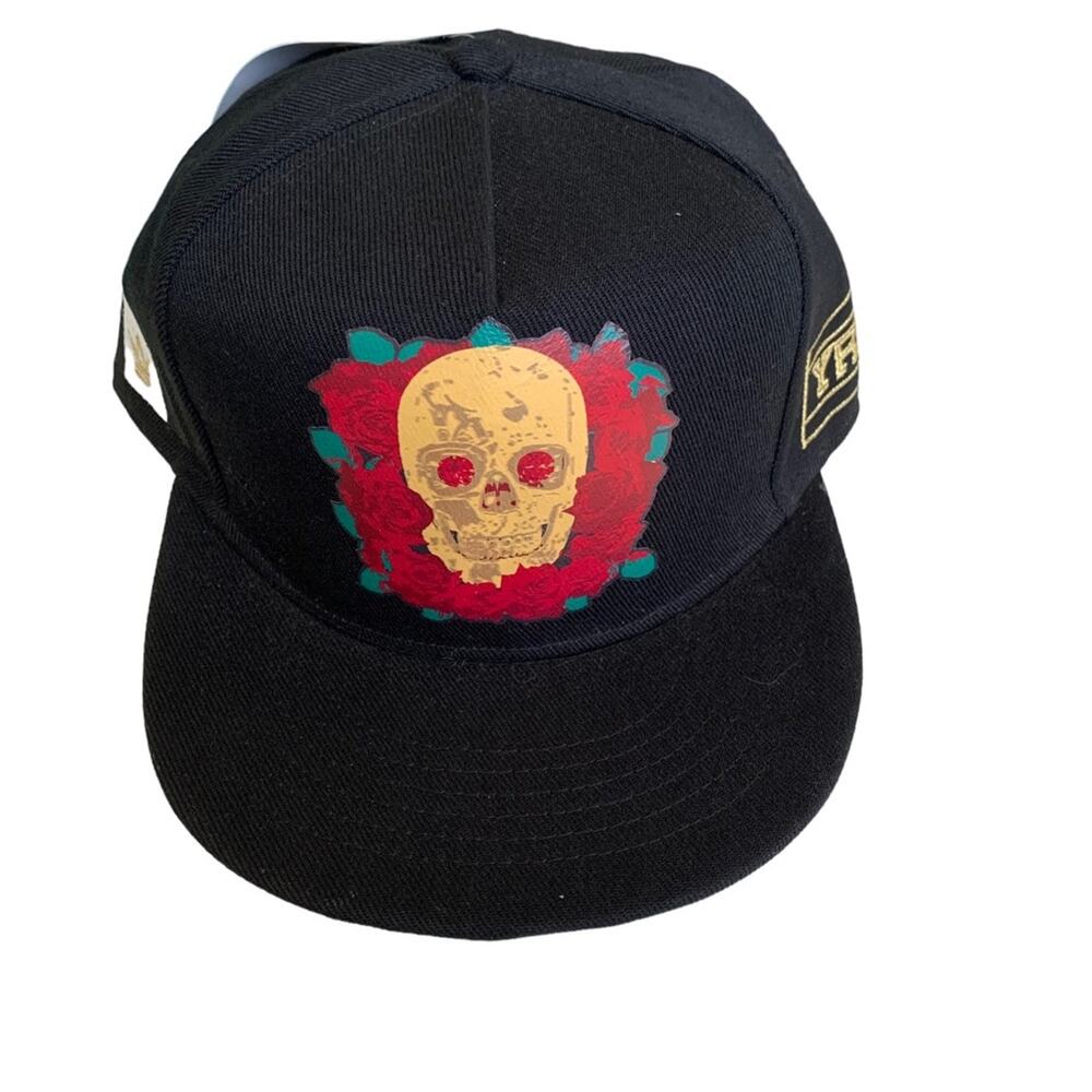 YRN Yung Rich Nation Black Migos Skull With Roses Snapback Hat NWT